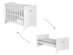 Ventoriq Convertible Baby Cot and Changing Table, White MDF, DSUW40051