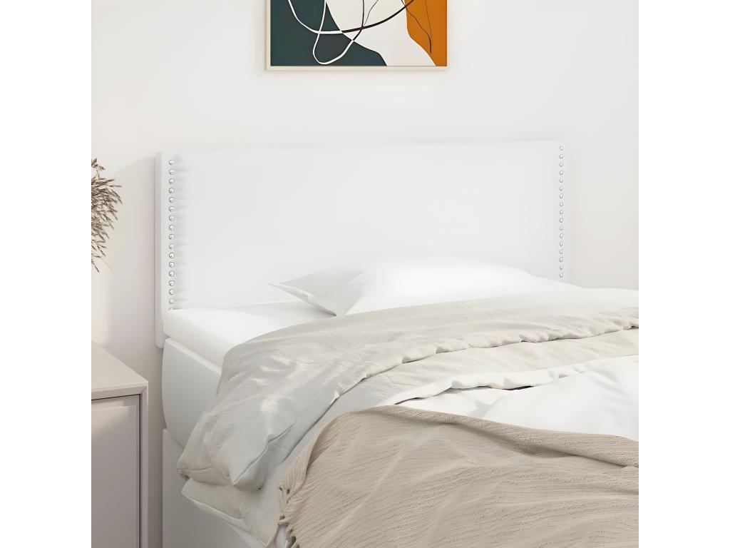 White Headboard 90x5x78/88 cm Faux Leather OLWG77653