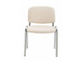 Set of 4 Conference Chairs - Faux Leather / Chrome Metal - Cream - Lumenao YPFY22024