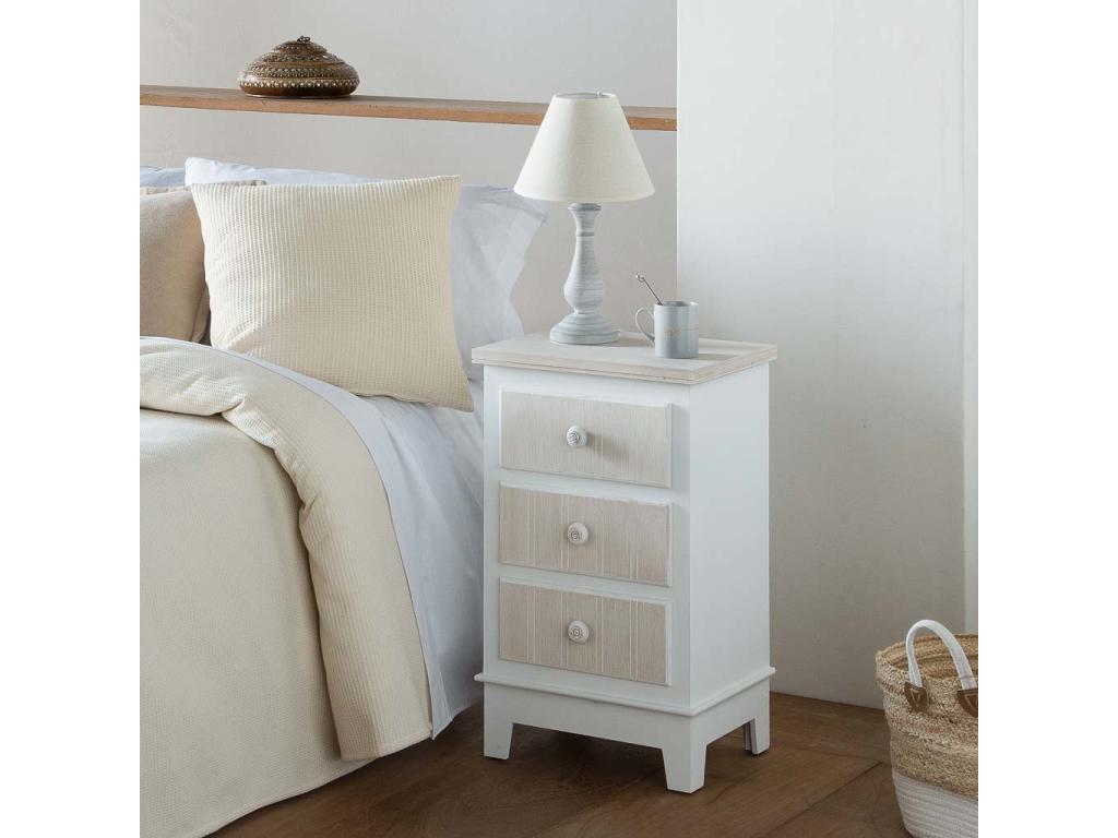 White Wooden Bedside Table 40x30x64h QKJA69539