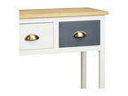 Lumenao - Console Table with 3 Drawers in Grey and White Stained Pine, 2 Natural Shelves TBXD98310