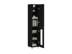 Highboard, Black, 34.5x34x180 cm, Engineered Wood, PEZV10509