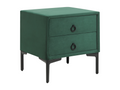 Lumenao Dark Green Velvet 2-Drawer Nightstand ZFTU96104