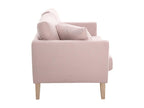 Lumenao LLCO86244 2-seater Scandinavian sofa with removable cover in pink fabric and light wood