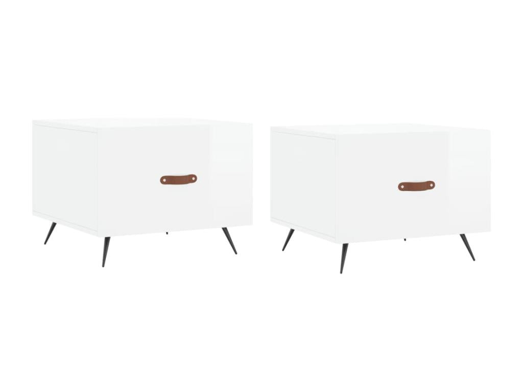 Coffee tables, 2 pcs, glossy white, 50x50x40cm, engineered wood, WNAZ16868