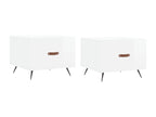 Coffee tables, 2 pcs, glossy white, 50x50x40cm, engineered wood, WNAZ16868