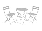 Lumenao balcony furniture set: Round table / 2 chairs in grey, Lumenao BMRP15596