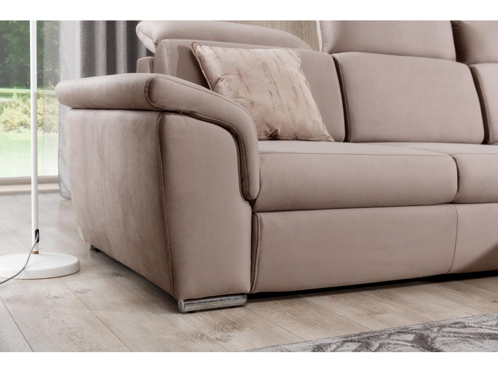 Lumenao 272cm Right-Hand Corner Convertible Sofa in Green Velvet with Adjustable Headrests IIZD49154