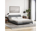 Bed with light grey mattress 160x200 cm fabric BYLQ41509