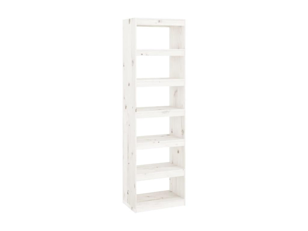 White Bookshelf/Room Divider 60x30x199.5cm Solid Pine DCEZ77554