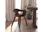 Black dining chair in bent wood and faux leather GQVJ86783