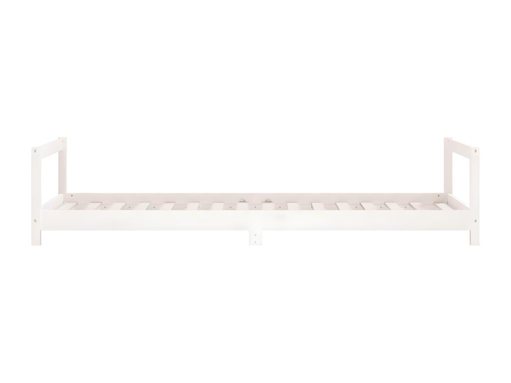 Children's bed frame, white, 80x200 cm, solid pine wood, QOOU90781