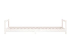 Children's bed frame, white, 80x200 cm, solid pine wood, QOOU90781