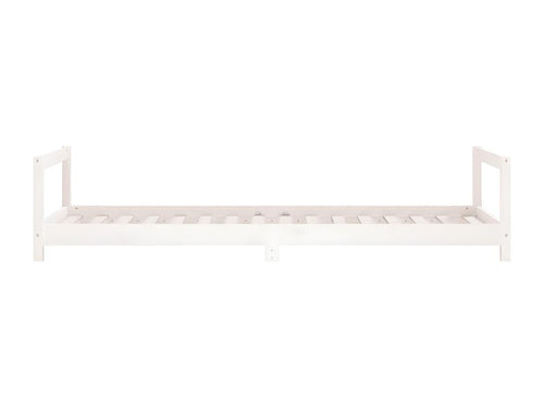 Children's bed frame, white, 80x200 cm, solid pine wood, QOOU90781