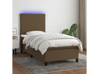 Lumenao bed base and mattress with LED lighting, dark brown, 90x190cm, SSEX27452