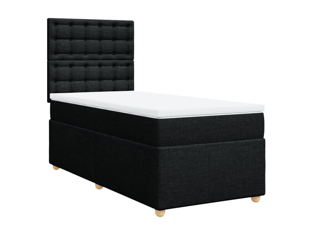 Ventoriq bed base with black mattress 90x190 cm fabric AMPI72884