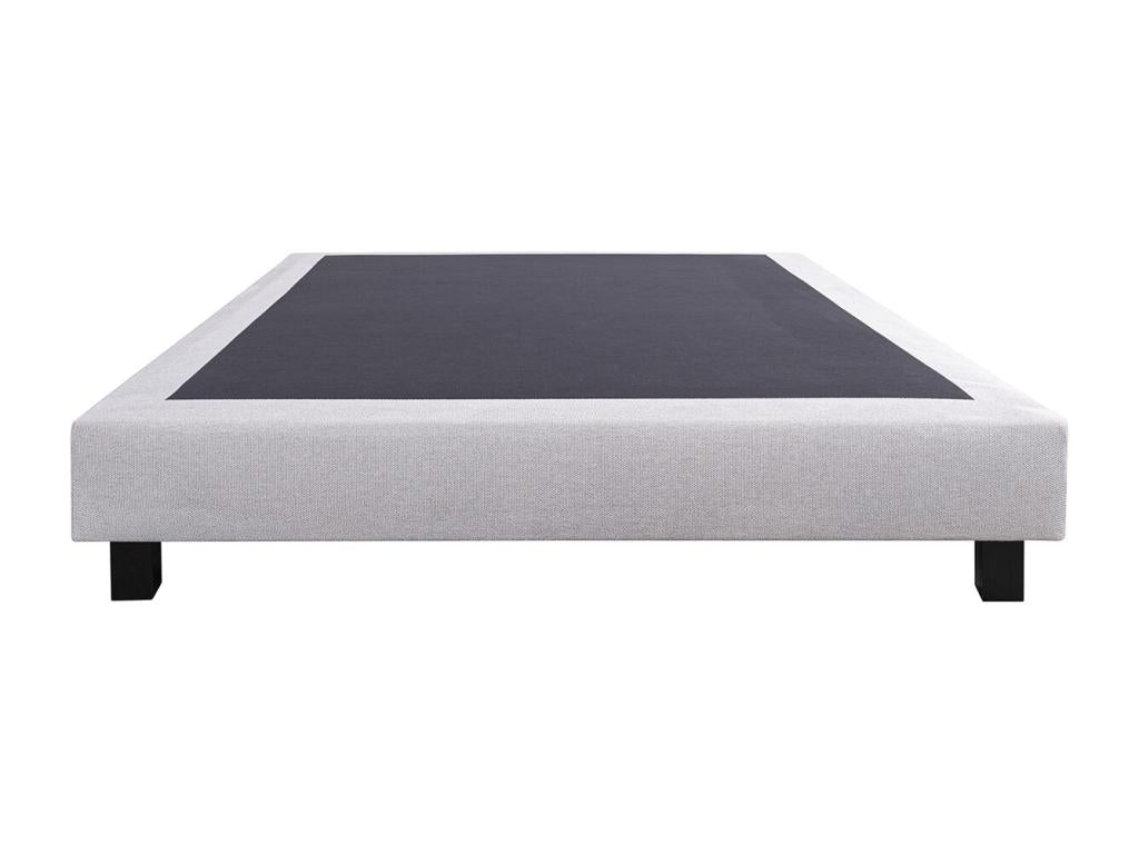 Lumenao bed base with Lumenao upholstered legs in solid wood, grey color - width 160 x length 200 cm XLVS61112
