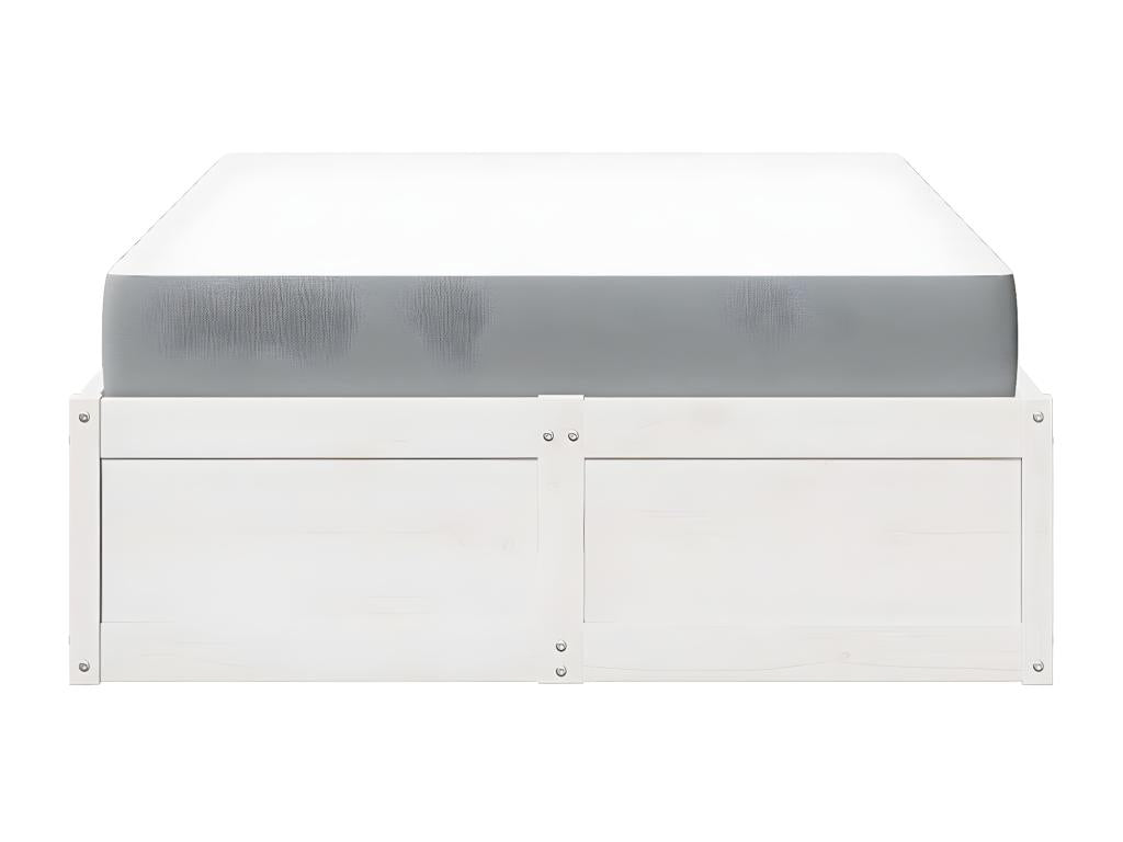 Bed with white mattress 120x200 cm solid pine wood GSRY79663