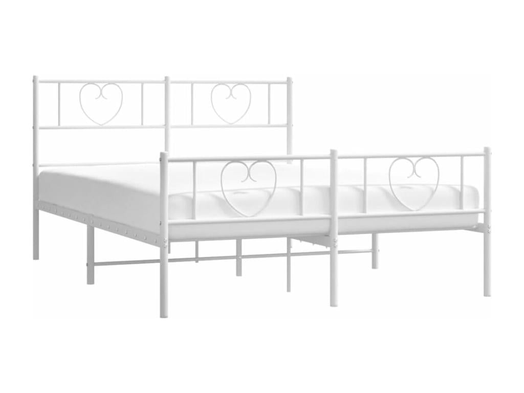 Metal bed frame without mattress and white bed legs, 120x200 cm, ATJW52615