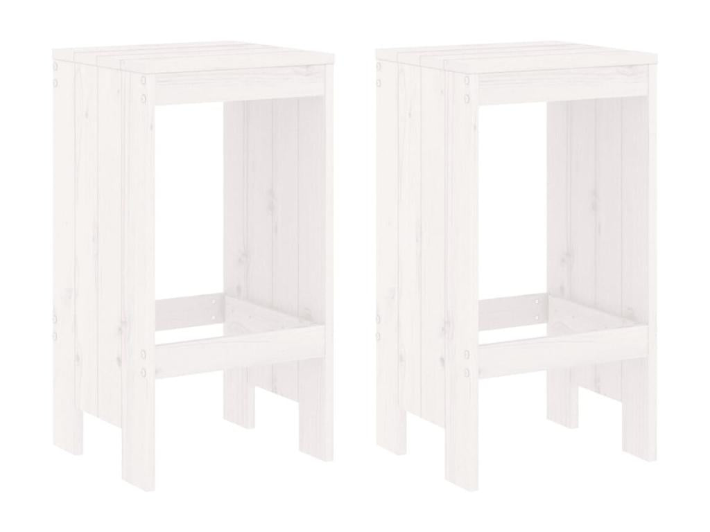 3-piece garden bar set, white, solid pine wood, OUL15462