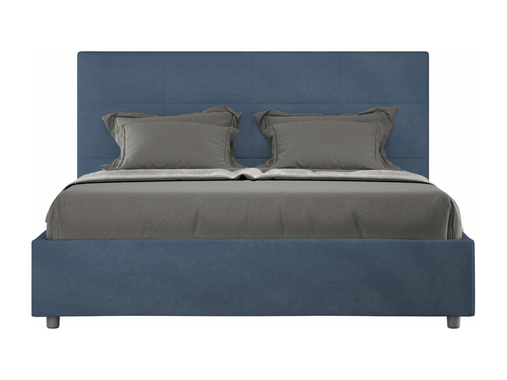 Ventoriq XWHQ24072 Upholstered Double Bed with Storage 140x200cm Blue Microfiber