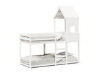 Bunk bed with white roof 80x200 cm solid pine wood CSFM66910