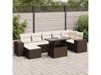 8-piece garden furniture set with brown resin wicker cushions YJCN86442