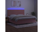 Lumenao bed base with mattress and LED light, Pink, 200x200 cm, Velvet KPKL84779
