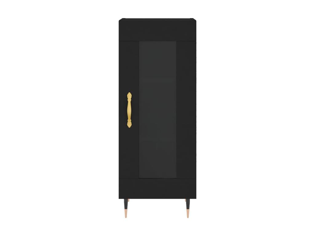 Highboard, Black, 34.5x34x180 cm, Engineered Wood, PEZV10509