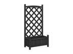 Planter with black trellis, solid fir wood WPIH47727