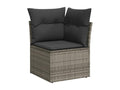 Garden furniture set with cushions, 12 pieces, grey woven resin, CREQ21637