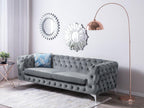 Lumenao 3-seater Grey Velvet Sofa HBQC83977