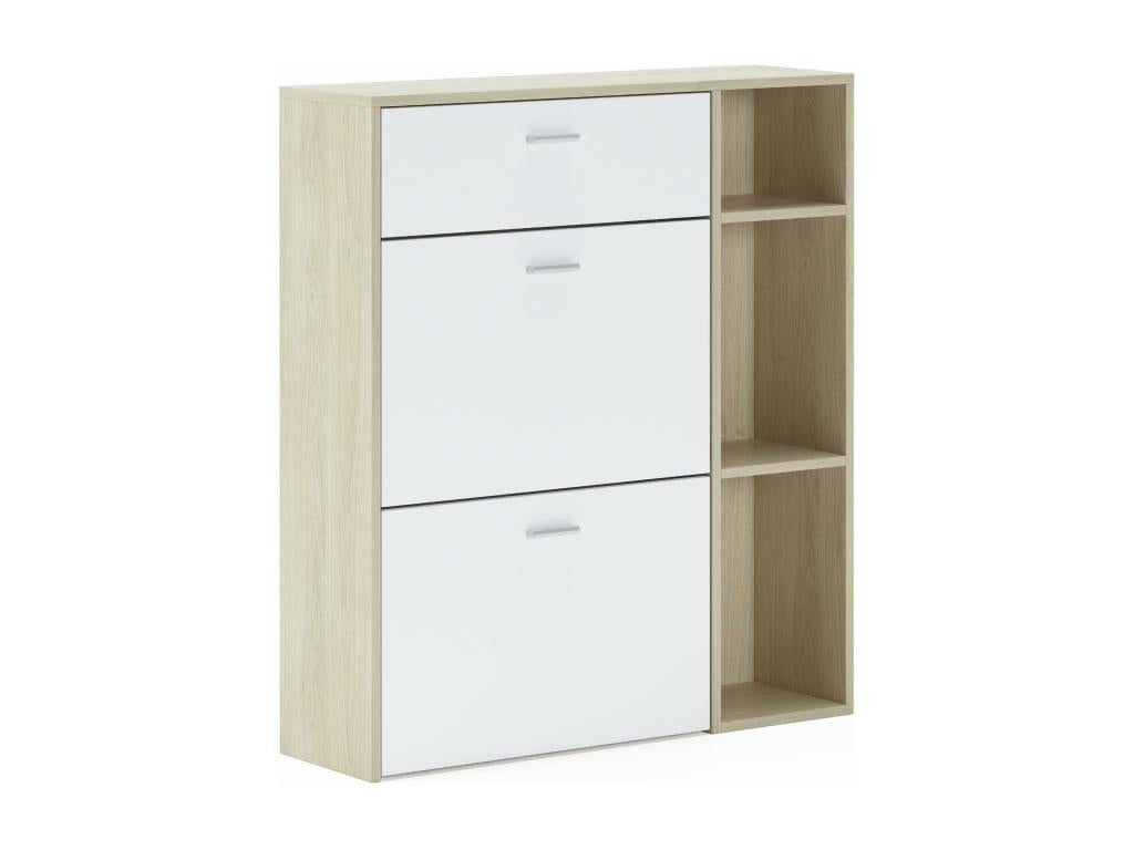 Lumenao shoe cabinet, oak frame, white finish, EXPW28621
