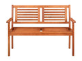 2-seater garden bench with cushion, 120 cm, eucalyptus wood VJDW21388