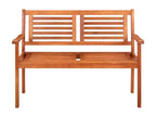 2-seater garden bench with cushion, 120 cm, eucalyptus wood VJDW21388