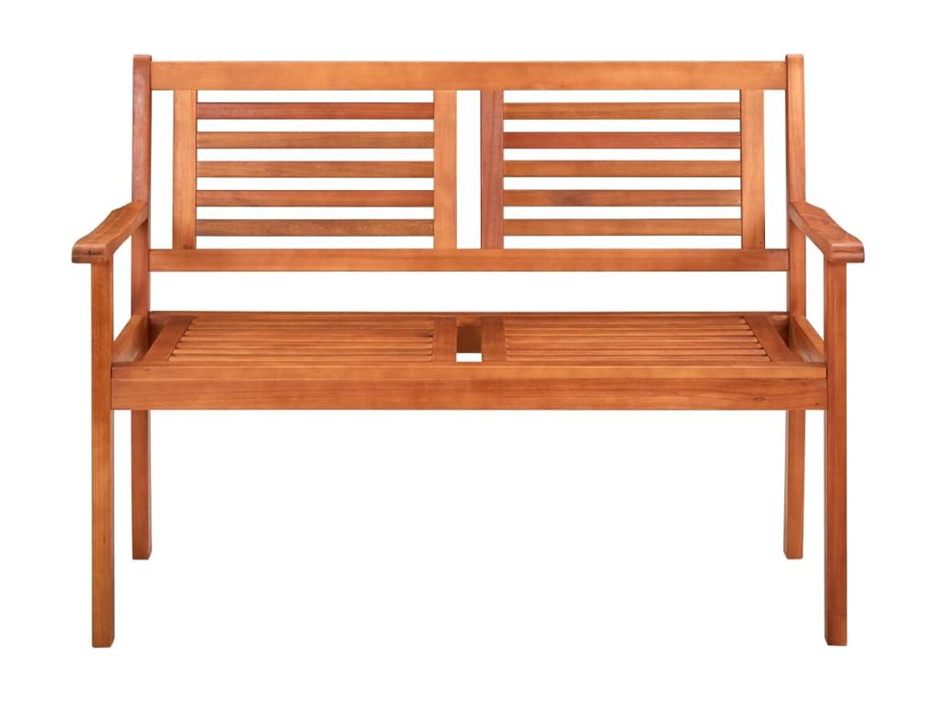 2-seater garden bench with cushion, 120 cm, eucalyptus wood VJDW21388