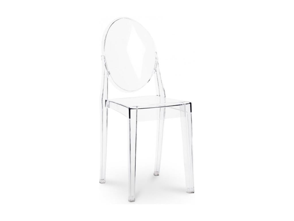 Designer chair in transparent or opaque polycarbonate - Lumenao Collection - Red Color DKRQ39614