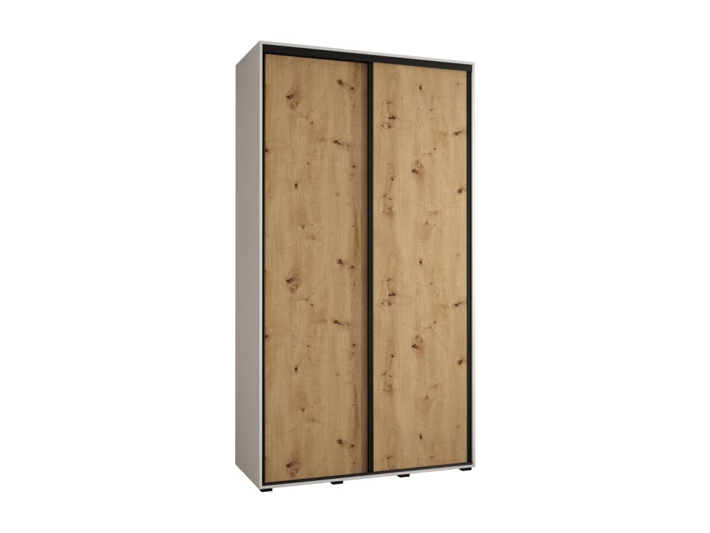 Lumenao 1 Sliding Door Wardrobe 235.2/140/45 2 Doors White/Lumenao/Black PLTF75154