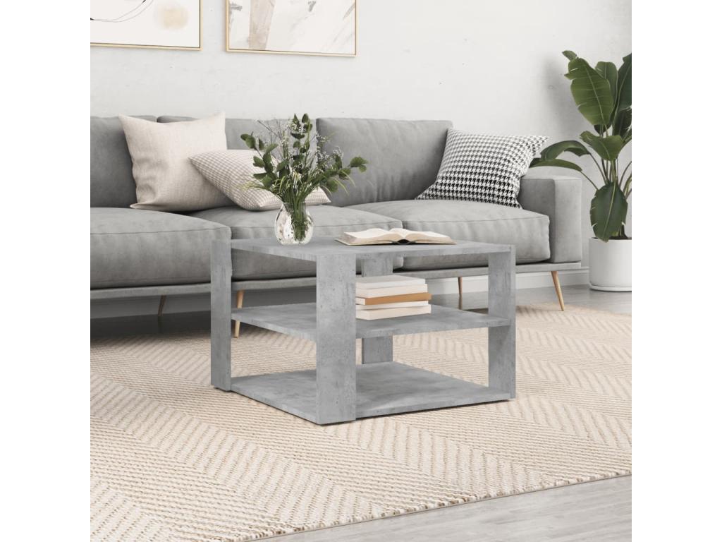 Concrete grey coffee table 59.5x59.5x40 cm engineered wood FWTE98227