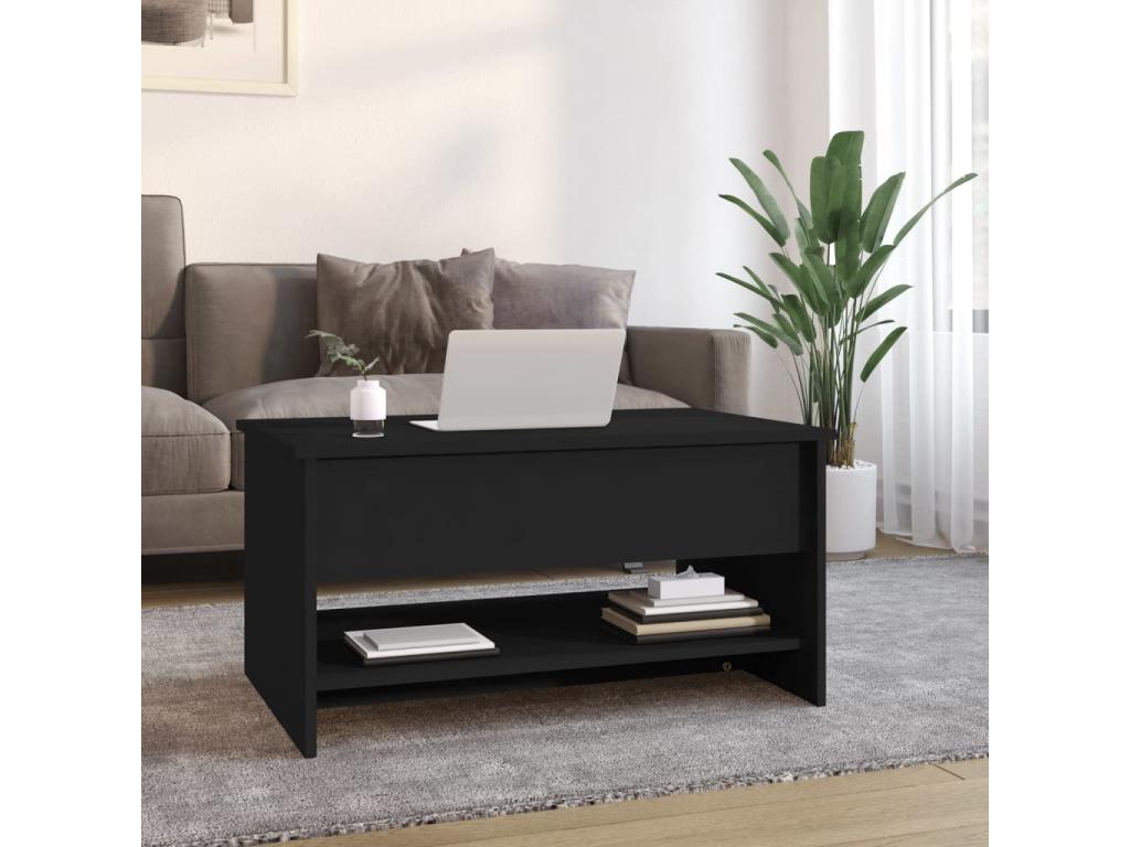 Coffee table, black, 80x50x40 cm, engineered wood, KSXA07382