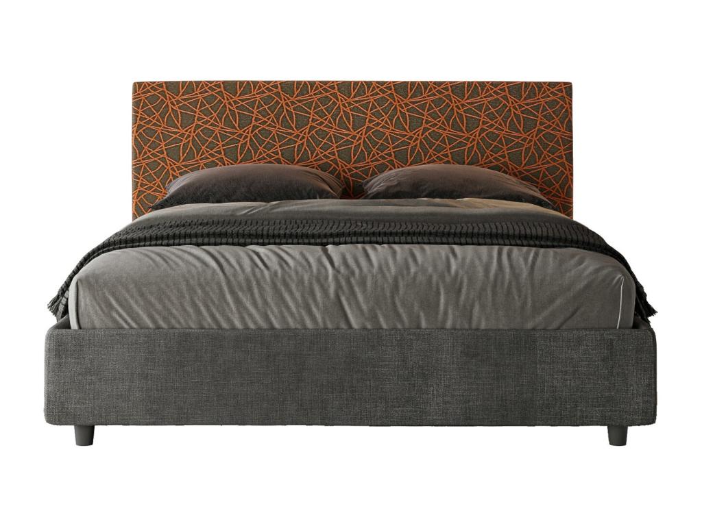 Bed with upholstered slatted base 160x190 Ventoriq fabric 04 Ventoriq VSWY13040