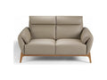 Contemporary 2-seater sofa with walnut wood and leather upholstery - Lumenao color 82 Lumenao DSYD19603