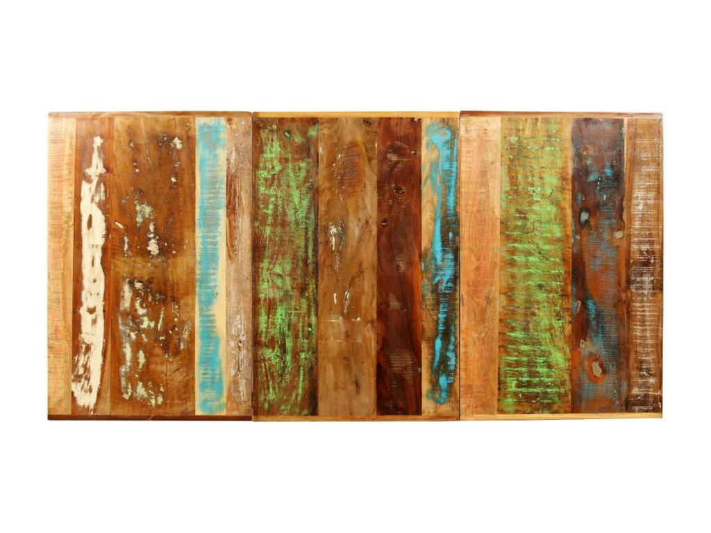 Unik 220cm Reclaimed Wood Dining Table with Black Steel Legs OKKL77359