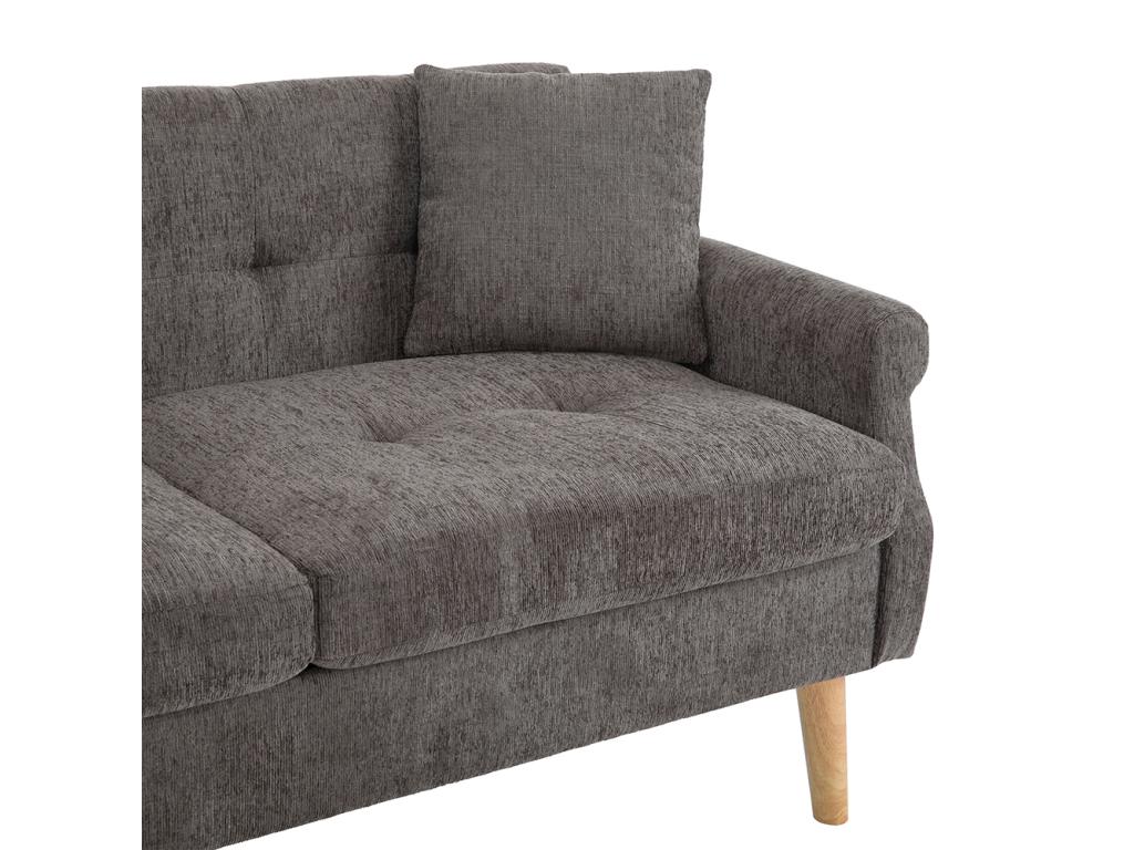 Modern design upholstered furniture double sofa with thick cushions, antique brass color EXDO10675