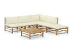 Lumenao 6-piece garden furniture set with cream-white cushions JNIN53079