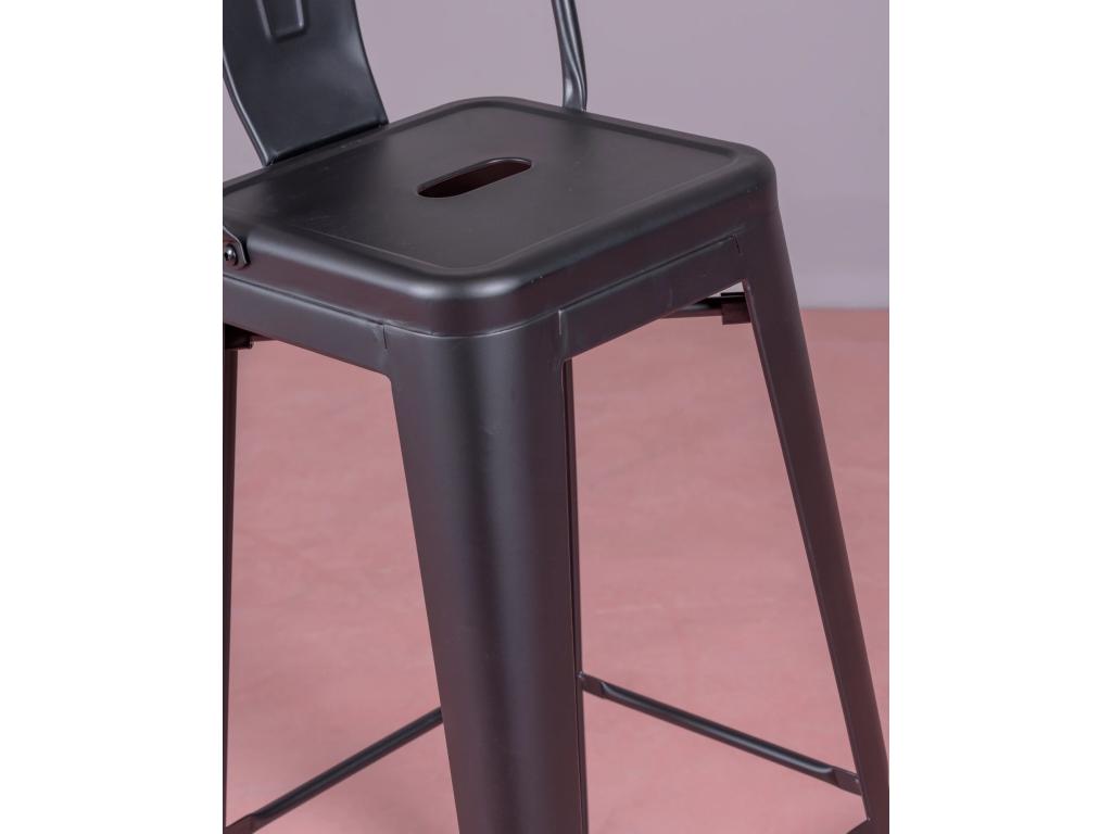 Set of 4 metal stools with high backrest - Ventoriq - Black HCMX98418