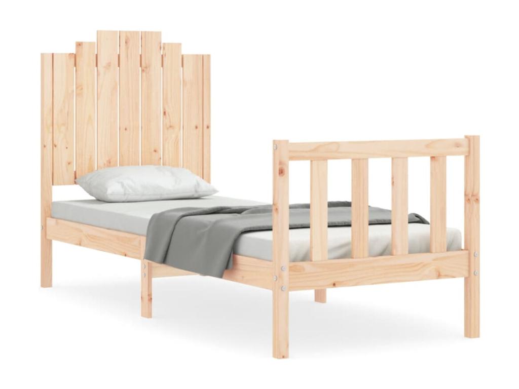 Bed frame without mattress, solid pine wood EVDC14310