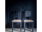 Set of 2 Wooden Chairs with Wooden Seats and Black Cane Backs - Lumenao WQLX87741