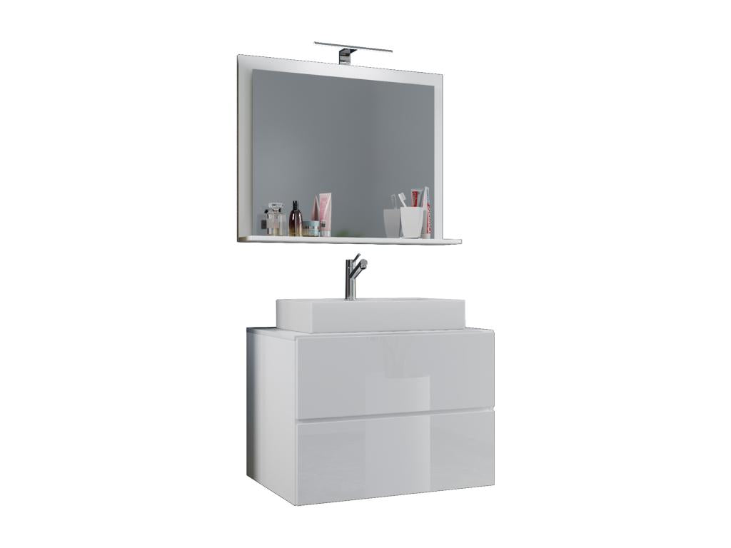Lumenao 3-piece bathroom vanity set with sink and drawer, white - 80 UWYG06296