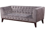 Lumenao fixed straight sofa in velvet - 3 seater - Light grey PBLW05773